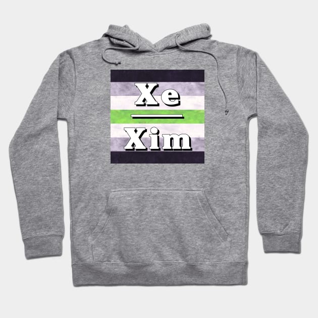 Xe-Xim Pronouns: Agender Hoodie by Tiger Torre